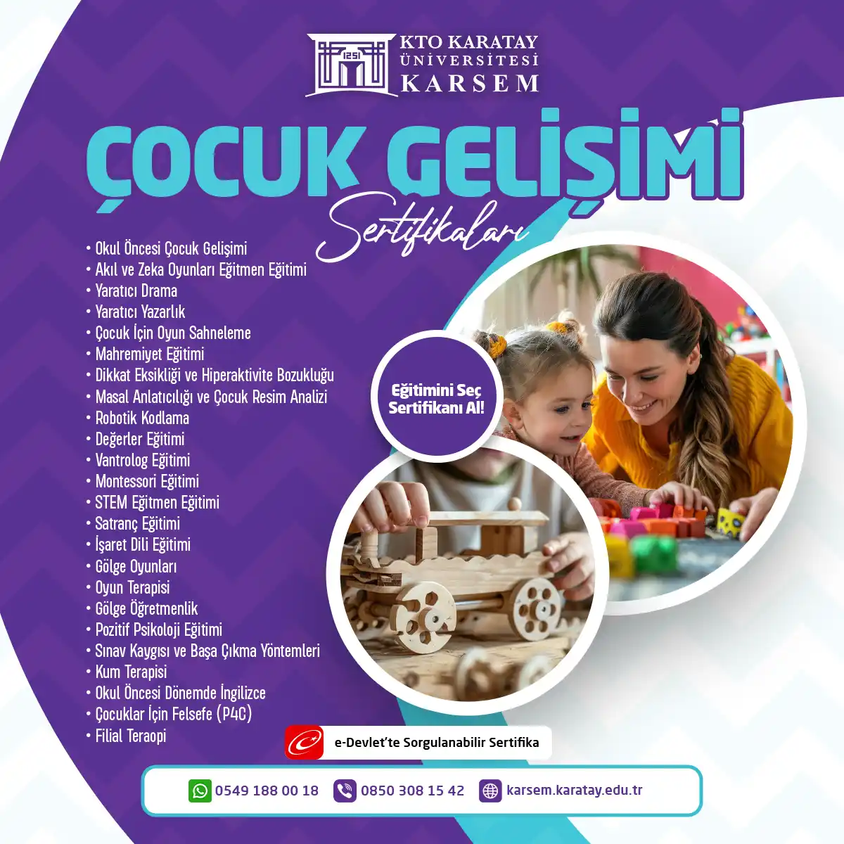 Çocuk Gelişimi Sertifikaları